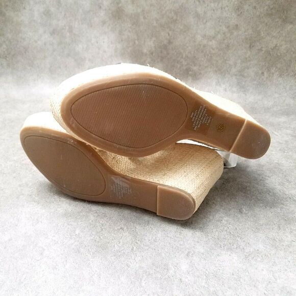 Strictly Comfort Womens F14617 Sz 6.5 M Brown Strappy 3.5" Wedge Sandals Flower - Picture 11 of 11